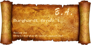 Burghardt Arnót névjegykártya